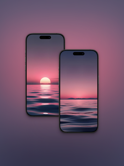 Degrado de atardecer rosa y azul marino | 10 Wallpapers Pack