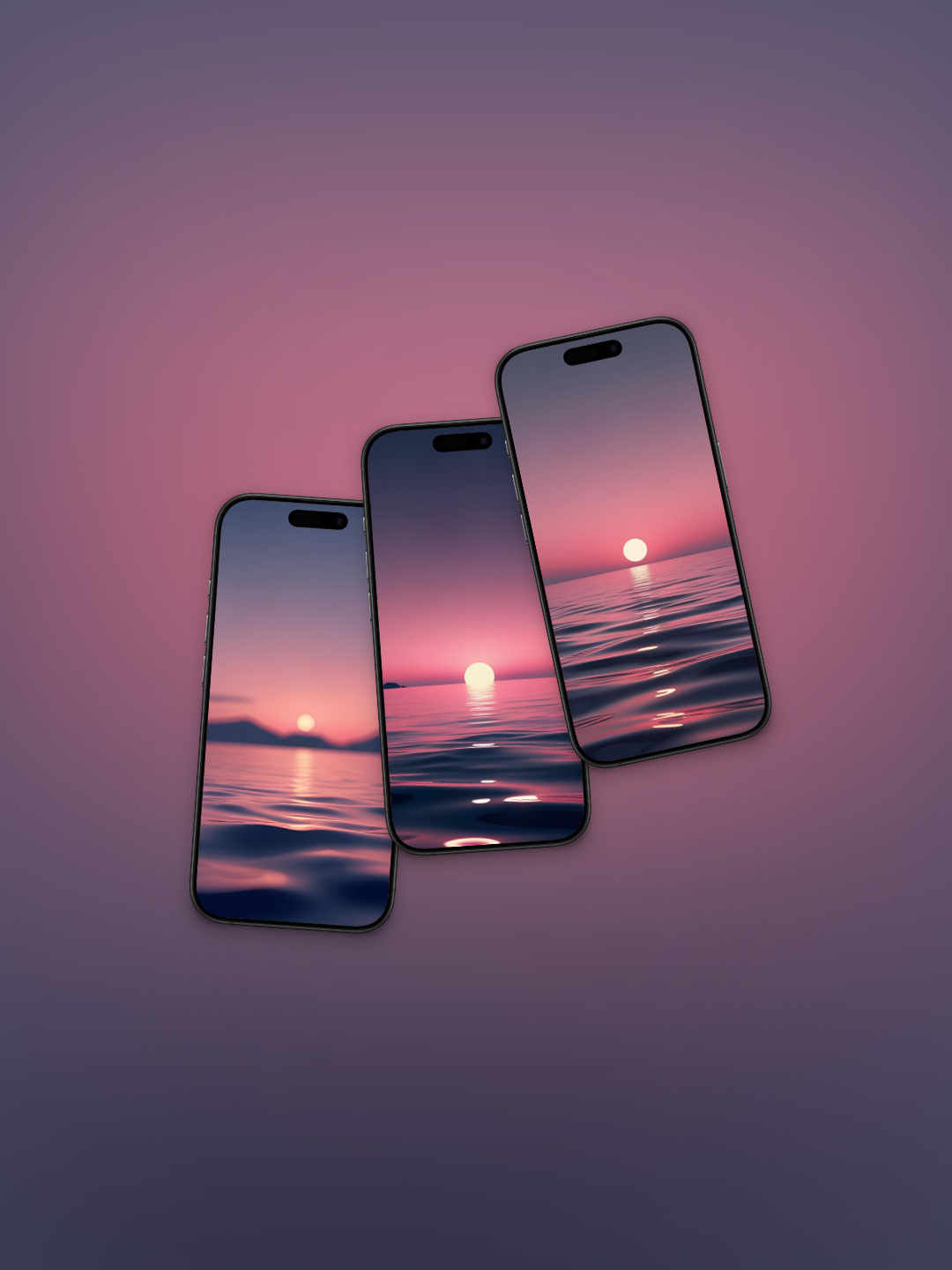 Degrado de atardecer rosa y azul marino | 10 Wallpapers Pack