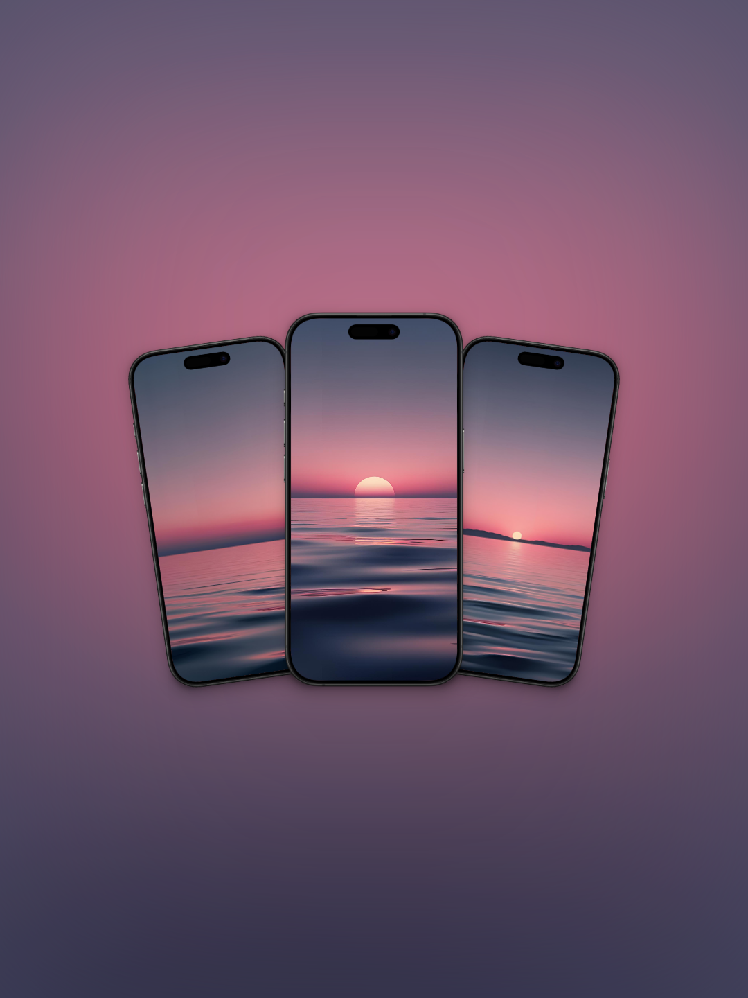 Degrado de atardecer rosa y azul marino | 10 Wallpapers Pack
